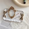 Jewelry Storage Tray Vintage Bow Decorated Resin Plate Snack Dessert Tray Cute Home Bedroom Decor