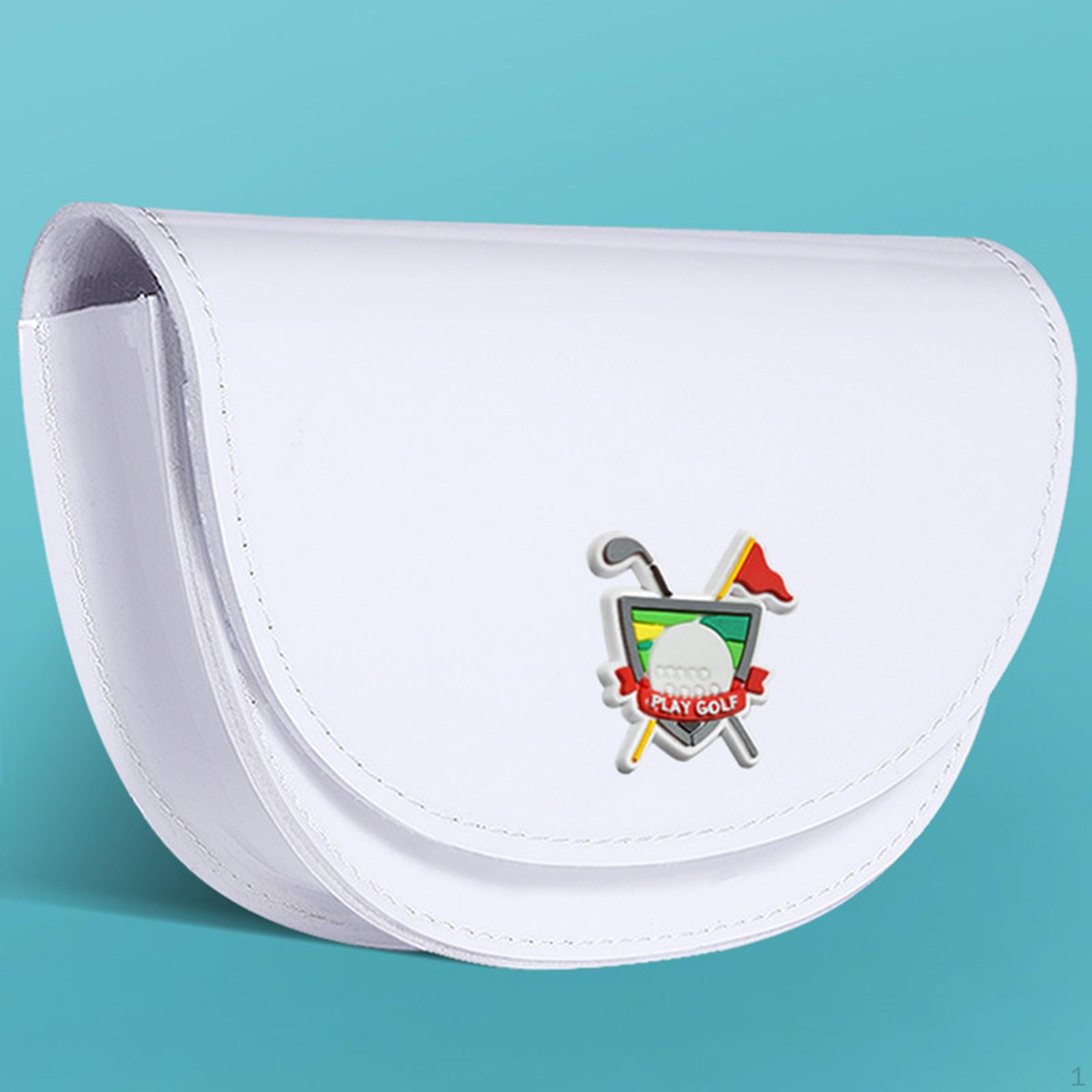

Golf Ball Waist Bag Rangefinder Carrying Case PU Leather Waterproof Compact Portable Carry белый