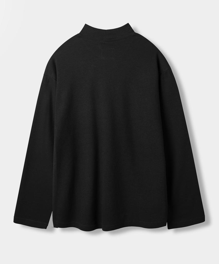 Dimiteulibeullaeg Comfort Half Mock Neck Knit T-Shirt_Black