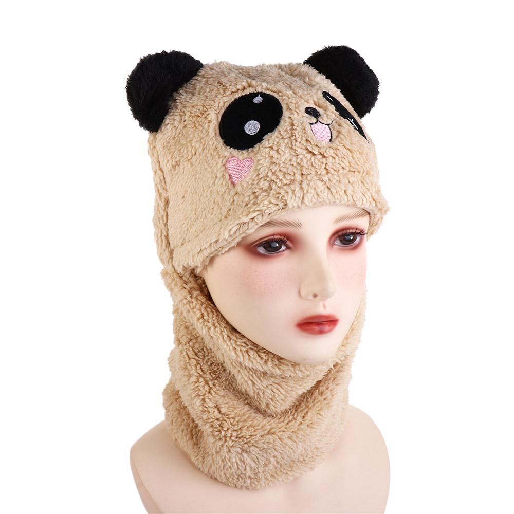 Headwear Full Face Cover Girls Boys Cartoon Panda Hats Kids Caps Kids Bonnet Winter Fleece Hats