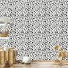 Wallpaper Black and white flowers light gray, gray and white 50x1000