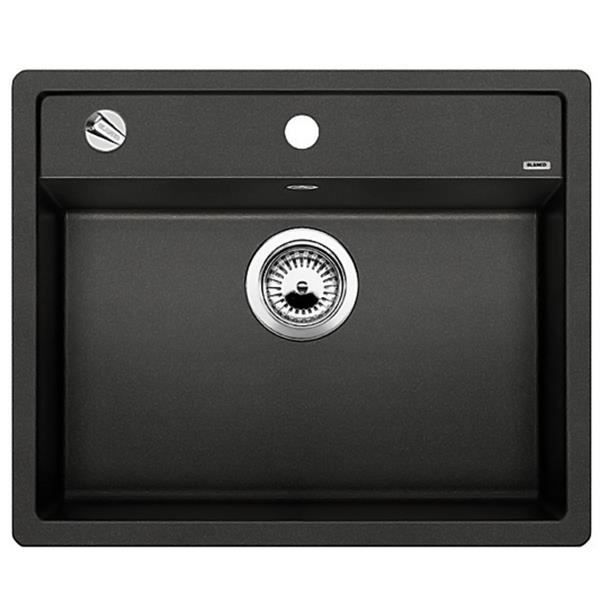 Evier à encastrer à fleur 60cm auto anthracite - BLANCO - DALAGO 6 F - 1 bac - Granit - Vidage automatique