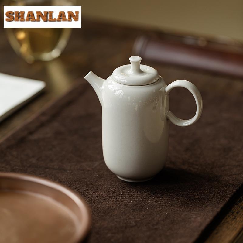 165ML Plant Ash Gray Glaze Teapot Creative Tea Infuser Pot Tea Maker Kettle With Ball Hole Teaware Accessories Decoration Craft