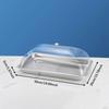 304 Stainless Steel Serving Tray with Dome Lid Food Rectangular Platter for