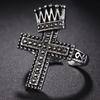 1 STuks Punk Vintage Zwart Grote Open Kruis Ring Voor Vrouwen Feest Sieraden Mannen Trendy Gotisch Goud Zilver Kleur Vinger Ringen Anillo
