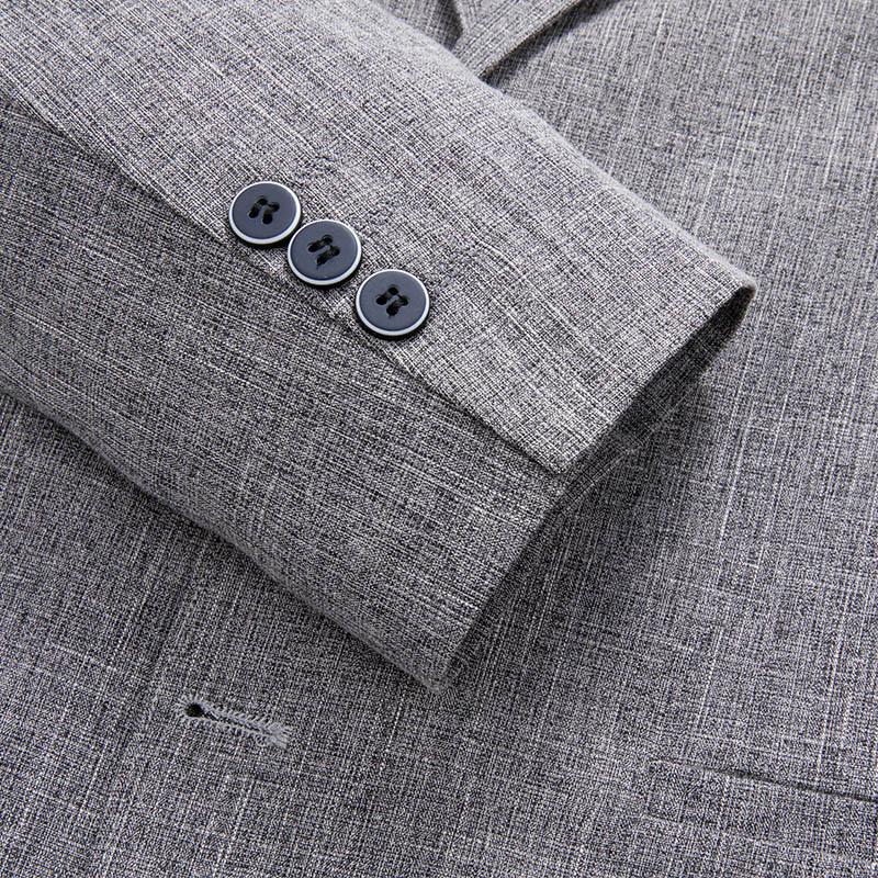 Suit Spring and Summer Breathable Men's Casual Suit Korean Style Slit Small Suit Cotton and Linen Jacket for Men