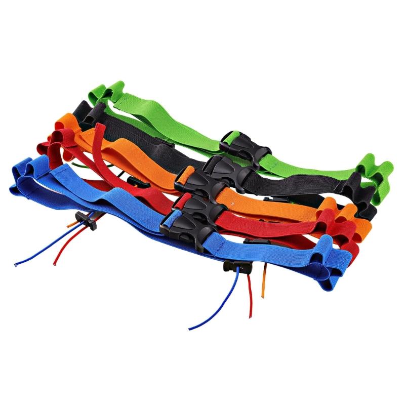 2Pcs Elastic Sport Waist Belts Race Bib Holder Adjustable Running Waistband with 6 Elastic Rings for Triathlon Cycling