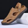 Men Handmade Summer Sandals Breathable Leather Shoes Man Outdoor Men Sandals Antiskid Beach Sandals Hollow Shoes Fashion