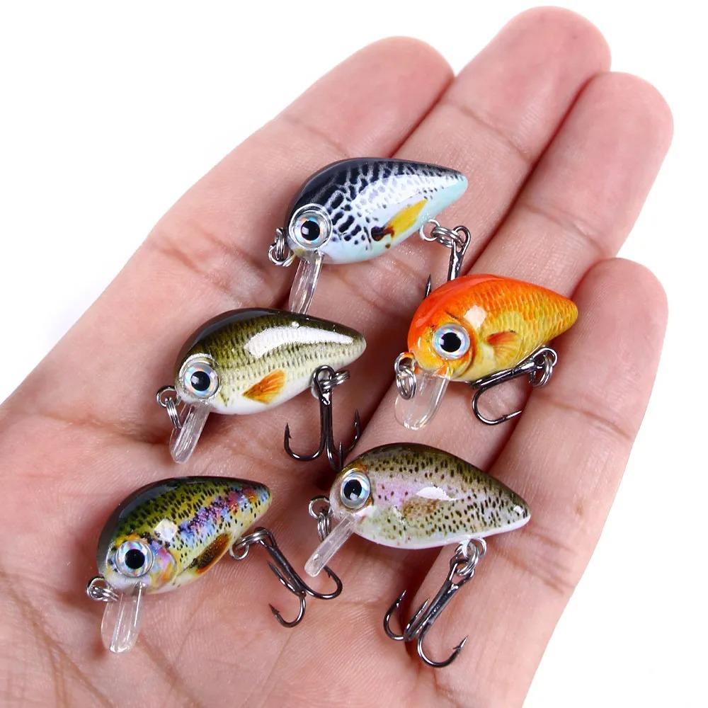 5 st/set Crankbait Minnow Fiskeagn - Livslikt Vaggande Hårt Bete Topwater Swimbait, för Havsabborre Öring Fiske i Sötvatten