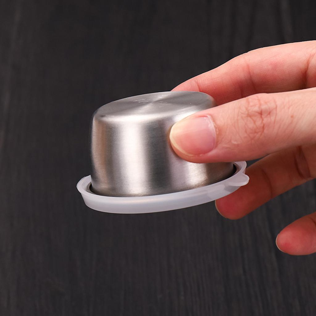 304 Stainless Steel Transparent Lid Cup Small Dish, Tomato Sealed Leak Proof Fresh Keeping Box Dipping Plate