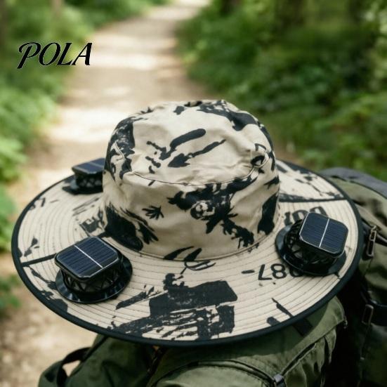 Adjustable Solar Fan Cap Sun Hat with Detachable Design, Three Fans UPF 50+ Bucket Battery Backup Hat, Fit Outdoor Cooling Type-C Charging, Power With
