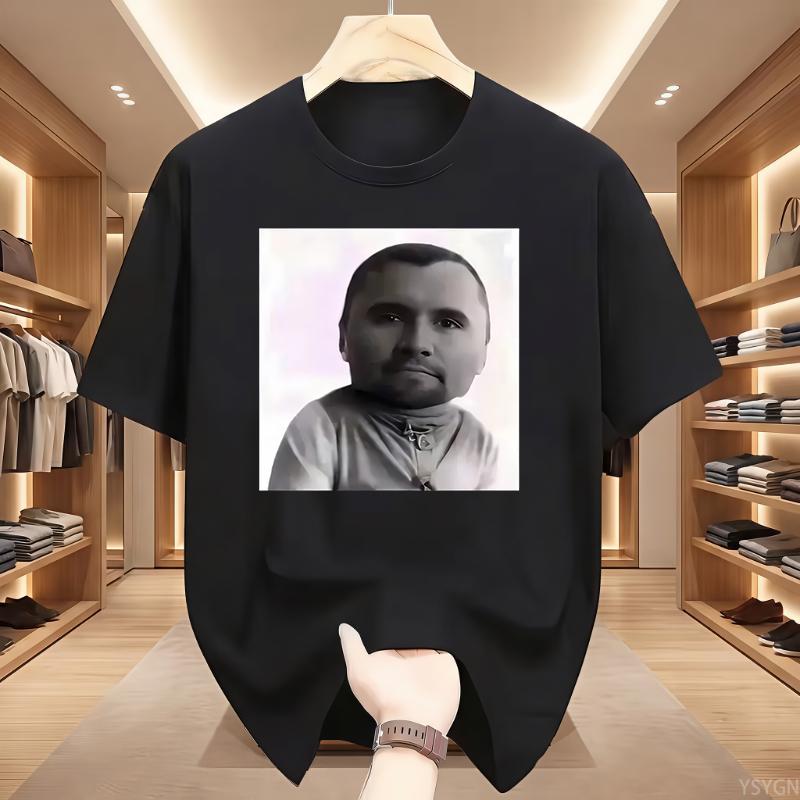 Maglietta Grafica Divertente Charlie Kirk Baby Face Meme Unisex Moda Unisex T-shirt Classica a Maniche Corte Stile Street Harajuku