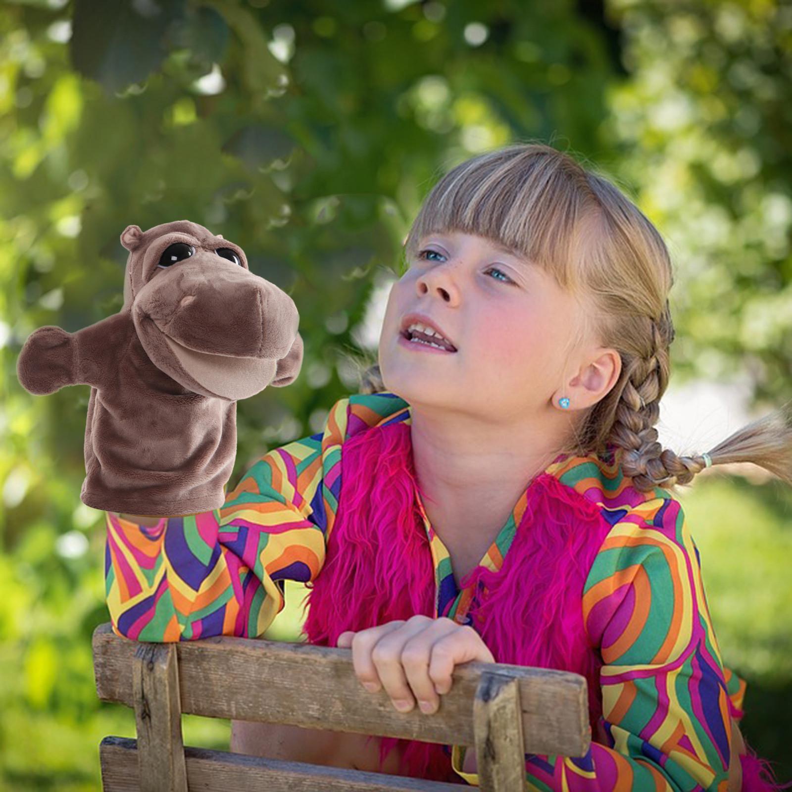 

Мультяшные животные, головоломка для родителей и детей, плюшевая игрушка, рот, можно запустить марионетку кофейный