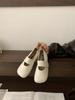 2025 spring and autumn new soft leather retro Mary Jane grandma shoes small leather shoes French square head flat sole shoes women