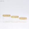 Empty Clear Jar Container With Plastic Imitation Wood Lid Plastic Storage Bottle 1 Pcs {NN74}
