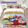 Custom Name Babblarna Pattern Bedding Uilt Set Uilt Cover Pillowcase Home Decoration Birthday Gift (1*duvet Cover+2*pillowcase Without Core)