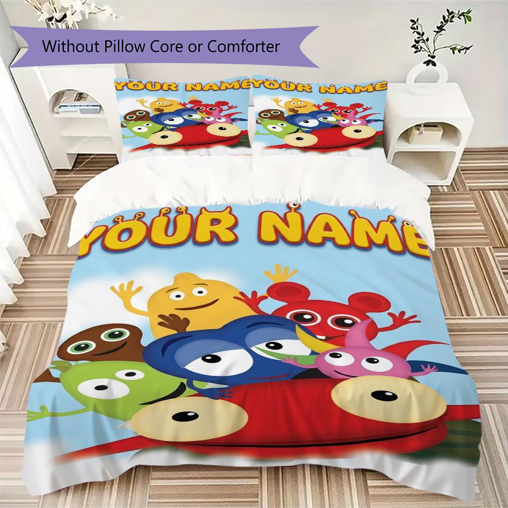 Custom Name Babblarna Pattern Bedding Uilt Set Uilt Cover Pillowcase Home Decoration Birthday Gift (1*duvet Cover+2*pillowcase Without Core)
