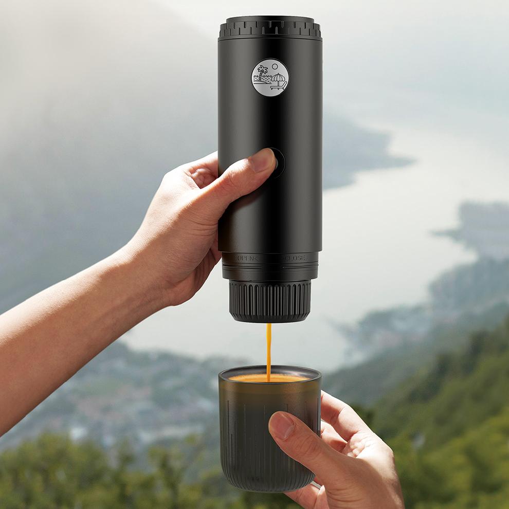 Macchina per Caffè Espresso Portatile 3-in-1 Macchina da Caffè da Viaggio per Campeggio Escursionismo Ufficio Auto-Riscaldante con USB-C