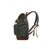 Backpack Retro Shoulder Travel Bag Outdoor Student Satchel Sports Waxed Waterproof Canvas Travel Bag with Leather