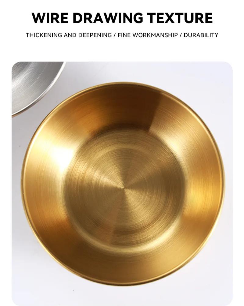 Stainless Steel Golden Sauce Dishes Appetizer Seasoning Serving Dishes Sets Tray Spice Plates Kitchen Tableware