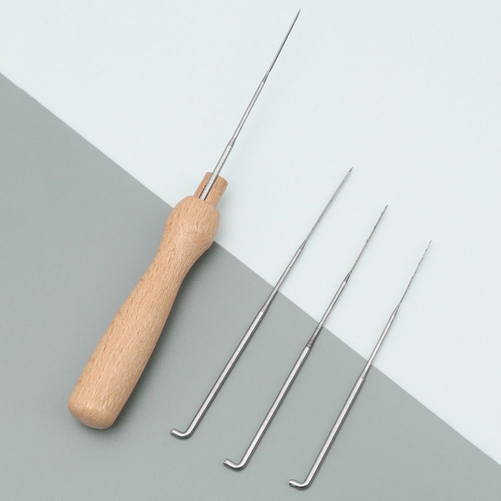 Wooden Handle Felting Needles Set Creative Felting Needles with Bottle for Beginners