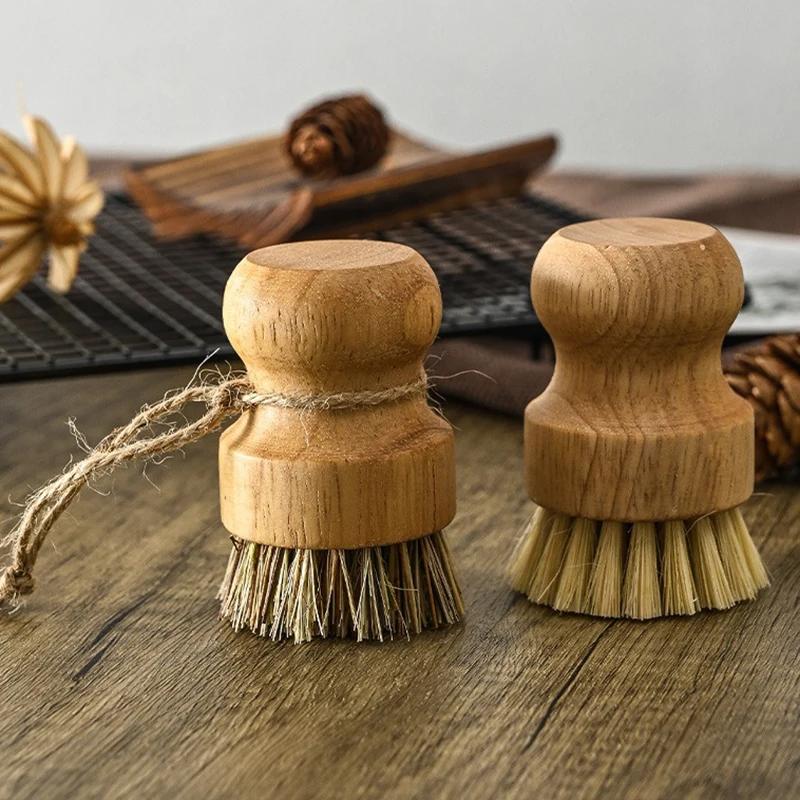 Eco-Friendly Durable Portable Kitchen Cleaning Brush Wooden Dish Brush with Natural Sisal And Coconut Fiber for Zero Waste Home