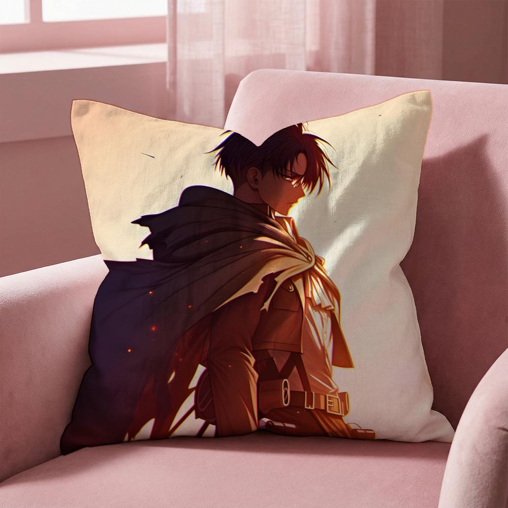 L-Levi A-Ackerman Cushion Cover Multi-Scene Pillow Cover for Home & Car - Reversible, Soft & Durable for Daily Use
