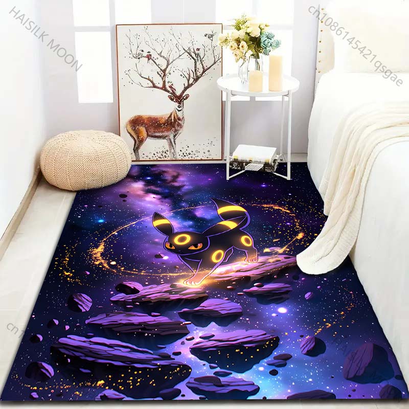 Multiple Sizes Pokemon Umbreon and Sylveon Print Carpet for Living Room Bedroom Kid's Room Home Decor Non-slip Mat Area Rug