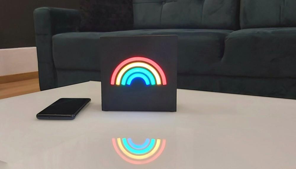 BIGBEN Neon Bluetooth® Wireless Speaker Rainbow / Wooden Case, BigBen