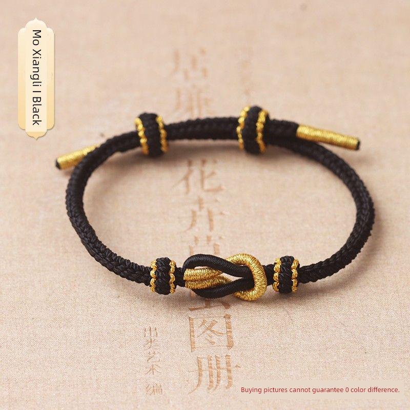 No Self-Woven Bracelet Tied Peace Buckle Lucky Beads Couple Red Rope Men's and Women's Birth Year Easiest for Match Carrying Strap Gift