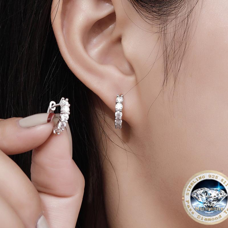 Gica Gema 1CT/2CTzircon Earrings 925 Sterling Silver Ear Hook Women's Luxury Fine Jewelry Daily Gift