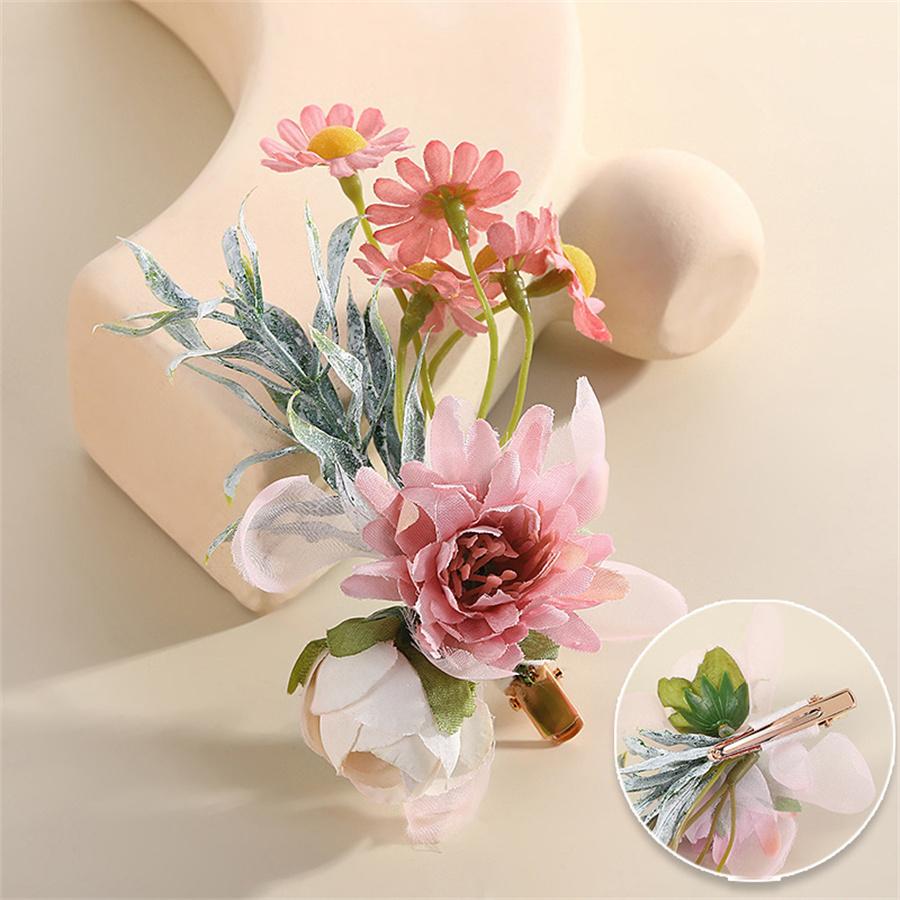 New fashion Bridal Bohemian Flower Hair Clip Ladies Bride Bridesmaid Wedding Duckbill Clip Hair Accessories  Gifts