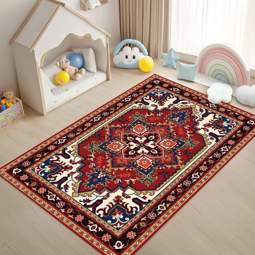 Turkey Persian Bohemian Area Rug Large,Carpet Rug for Living Room Bedroom Sofa Doormat Decoration,Kid Play Non-slip Floor Mat