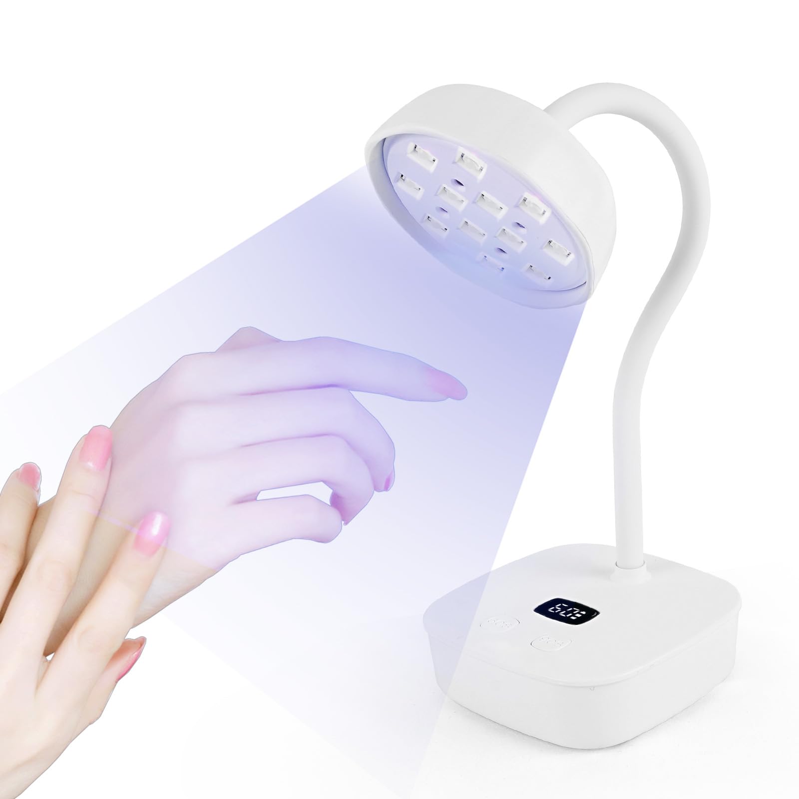 

Tanosimi UV LED Nail USB Cordless Gel Nail Curing Nail 12 Automatic UV Light for Fast for DIY and Professional Hands and Home and Travel Use Light,