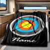 Archery Target With Bow And Arrow Blanket Personalized Name Soft Comfortable Stylish Blanket Car Blanket Perfect For Travel Camping Outdoor Home