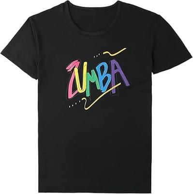 T.D.Well Fitness Wear, Yoga, Zumba, Hip Hop Wear, Short Sleeve T-Shirt (JP, Alphabet, Small, Black 3)