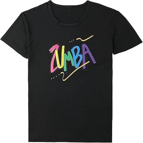 

T.D.Well Fitness Wear, Yoga, Zumba, Hip Hop Wear, Short Sleeve T-Shirt (JP, Alphabet, Small, Black 3)