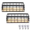 East Leaf Wire Basket Spice Box, Wall-Mounted, Display Storage, Tabletop, Kitchen Storage, with Steel Hooks (2-Pack)