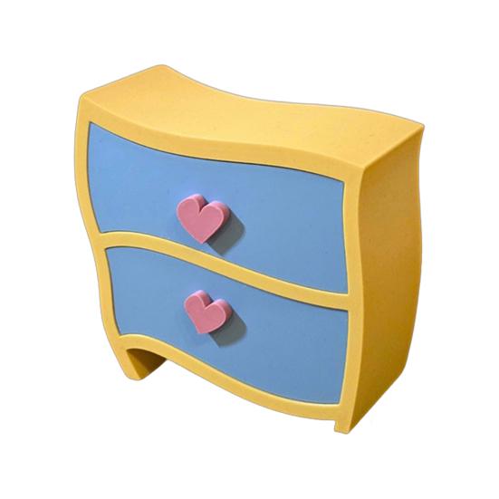 DollHouse Cabinet, Miniature Drawer Cabinet, Simulation DIY Scene Model Decor, Decorative Storage Dresser for Dollhouse Furniture Pretend Play Props 1pc