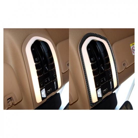 Carbon Fiber Front Reading Light Frame Trim Cover For Porsche Panamera 2010-2016