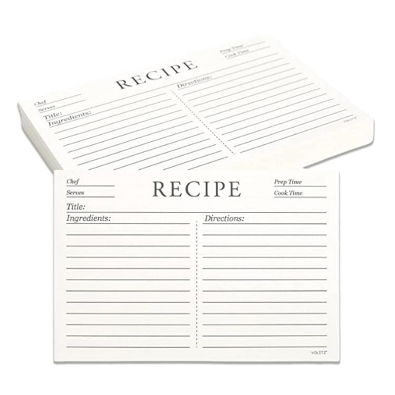 50Pcs Colored Recipe Index Cards Double Sided Recipe Cards with Lines for Weddings, Bridal Shower, Christmas Party Favor