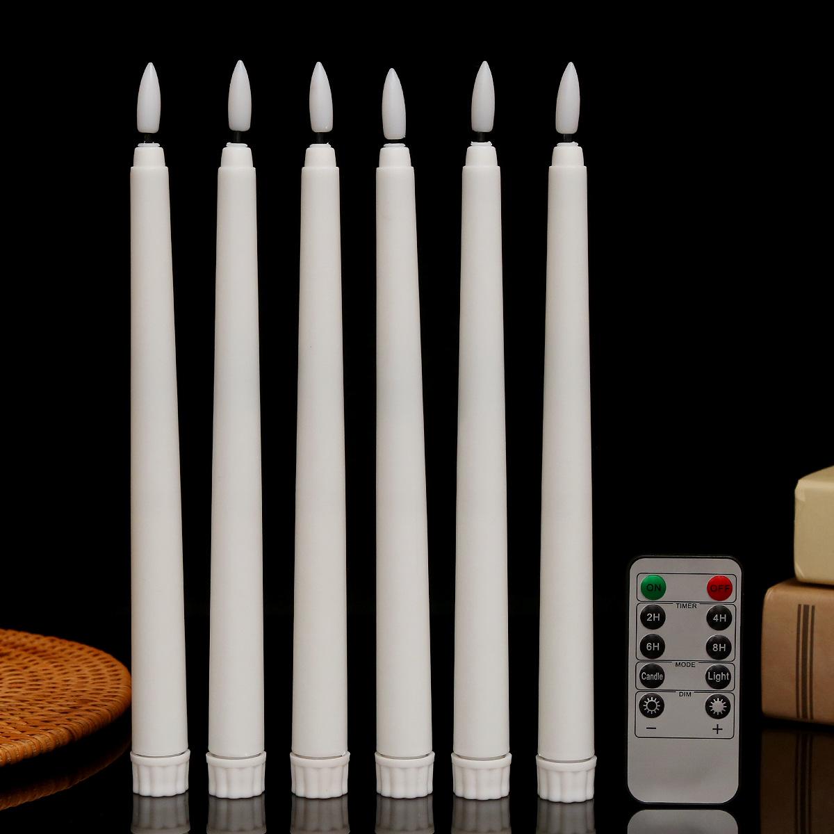 

Светодиодная электронная свеча для Хэллоуина, свадеб и ресторанов White Smooth Bullet Head with Remote Control