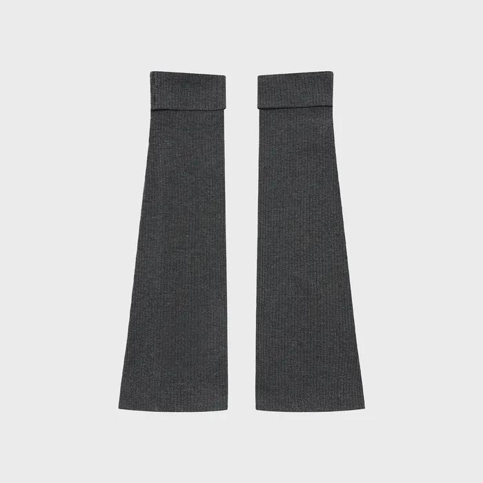 Button slit leg warmer CHARCOAL