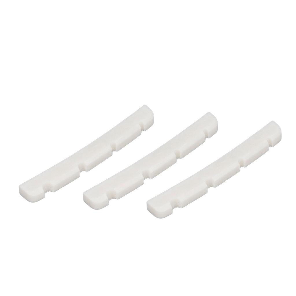 3Pcs Curved Bottom Bass Nut 4 String Slotted Bone Bass Nut Replacement for