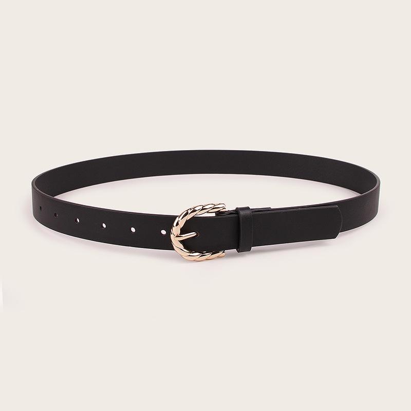 New Women's Belt Retro Hong Kong Style Simple and Versatile Daily Wear PU Belt Commuting Women's Belt