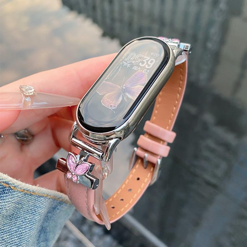 Luksusowy skórzany pasek do paska Xiaomi Mi Band 9 Wymiana paska wielokolorowego do paska Xiaomi Mi Band 8 Bransoleta Correa