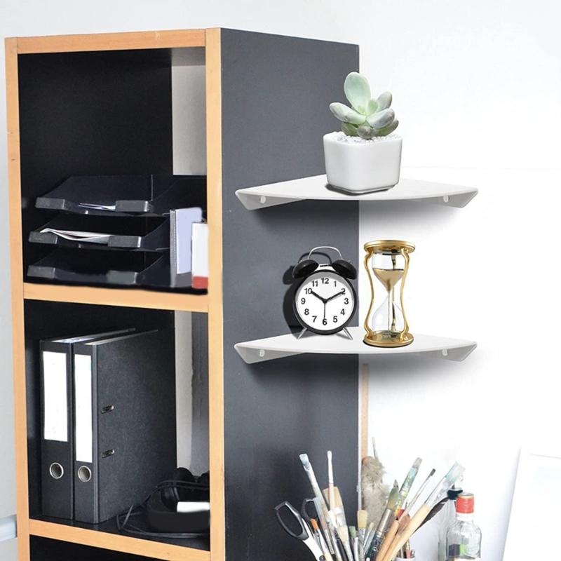 2 Pcs Bathroom Corner Shelf Punching Holes Rustproof Acrylic Shower Storage Rack Shampoo Holder Bathroom Accessories