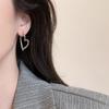 New Korea Trendy Cross Love Heart Stud Earrings for Women Charm Classic Wedding Bride Party Jewelry Accessories Gift