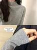 Korean Style Plus Size Soft Knitted Sweater with Stand-Up Collar for Autumn/Winter
