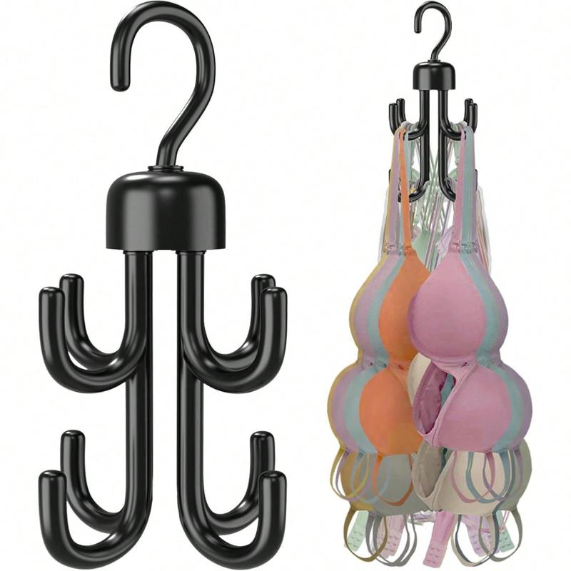Rotatable Bra Hangers For Closet Organizer, Max 48 Storage Capacity Belt Hanger, Plastic Space Saving Closet Organizers Apartment Dorm